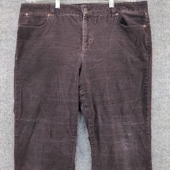 Talbots Women's Curvy Corduroy Jeans Brown Plus Size 16 5-Pocket - Picture 3 of 15